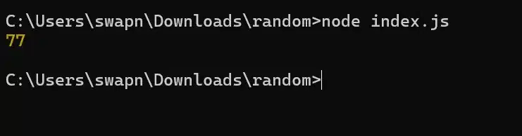 run code output