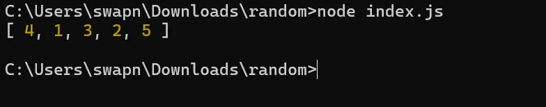 shuffled array output
