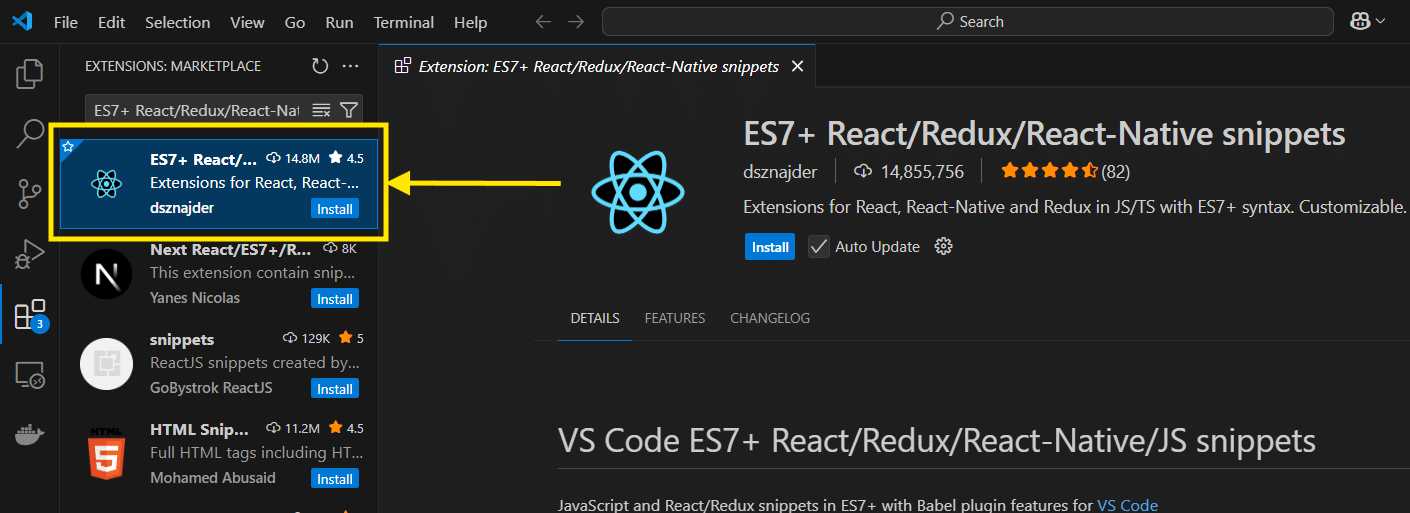 ES7 + React