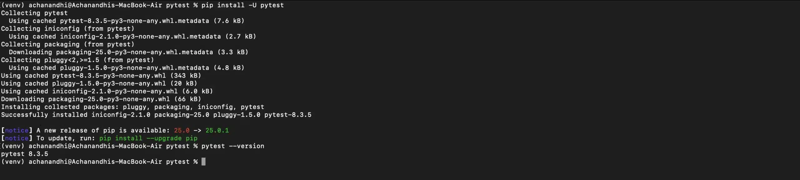 How to install pytest