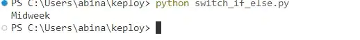 Output of the switch_dict