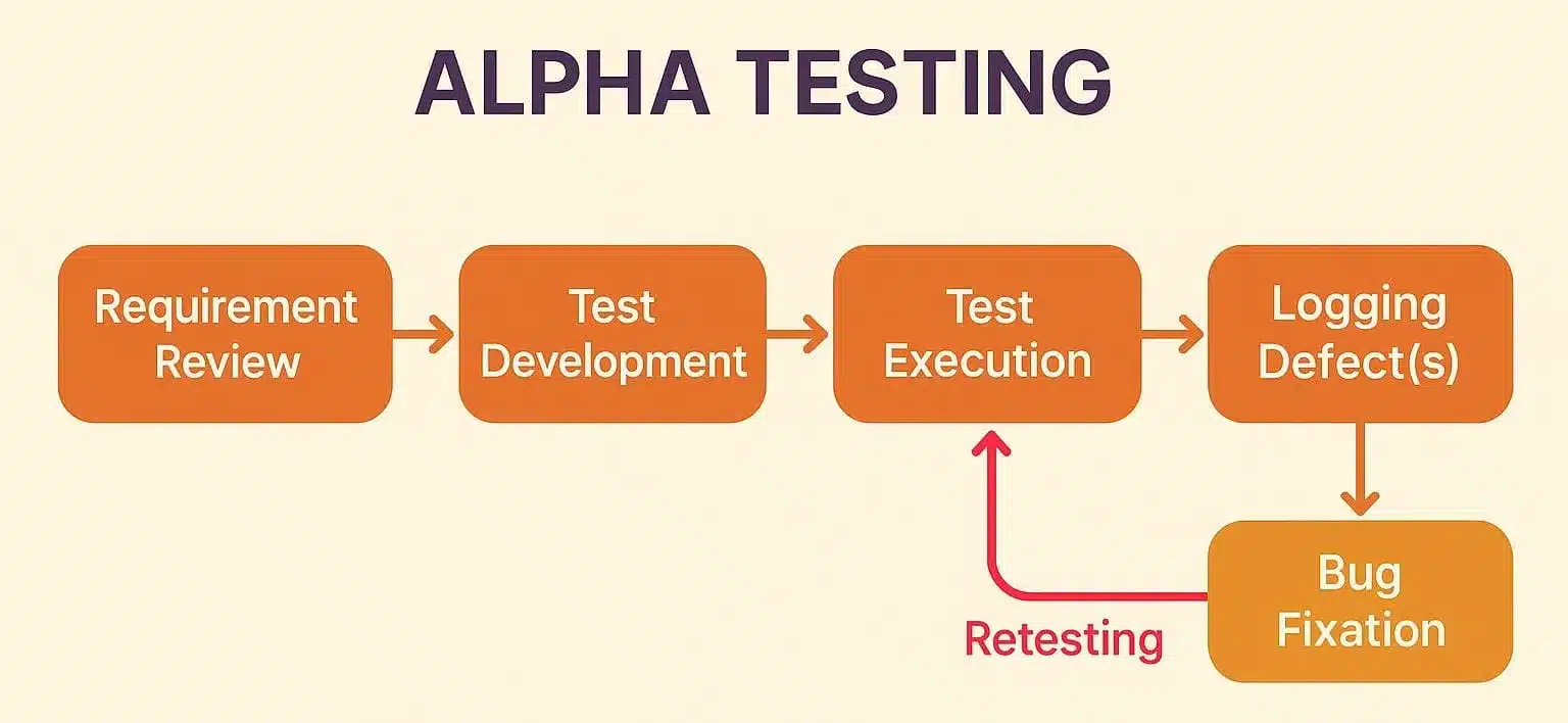 visual diagram to understand phases of alpha testing