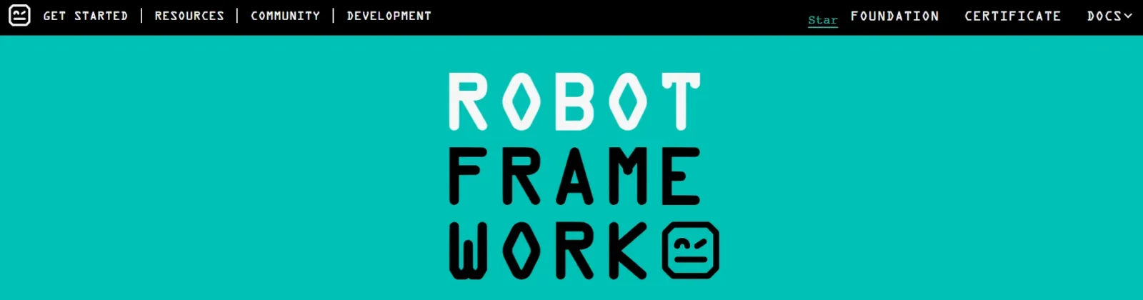 Screenshot of RobotFramework official website homepage