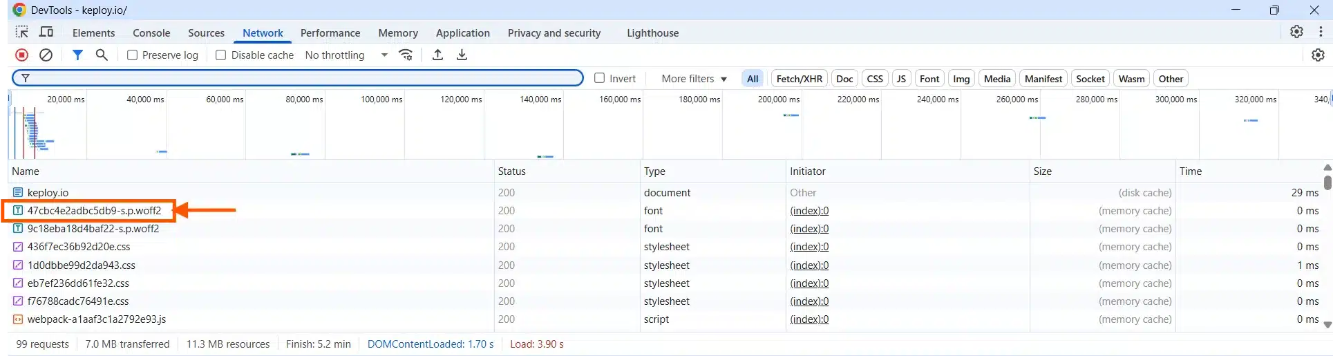Chrome Devtool Row