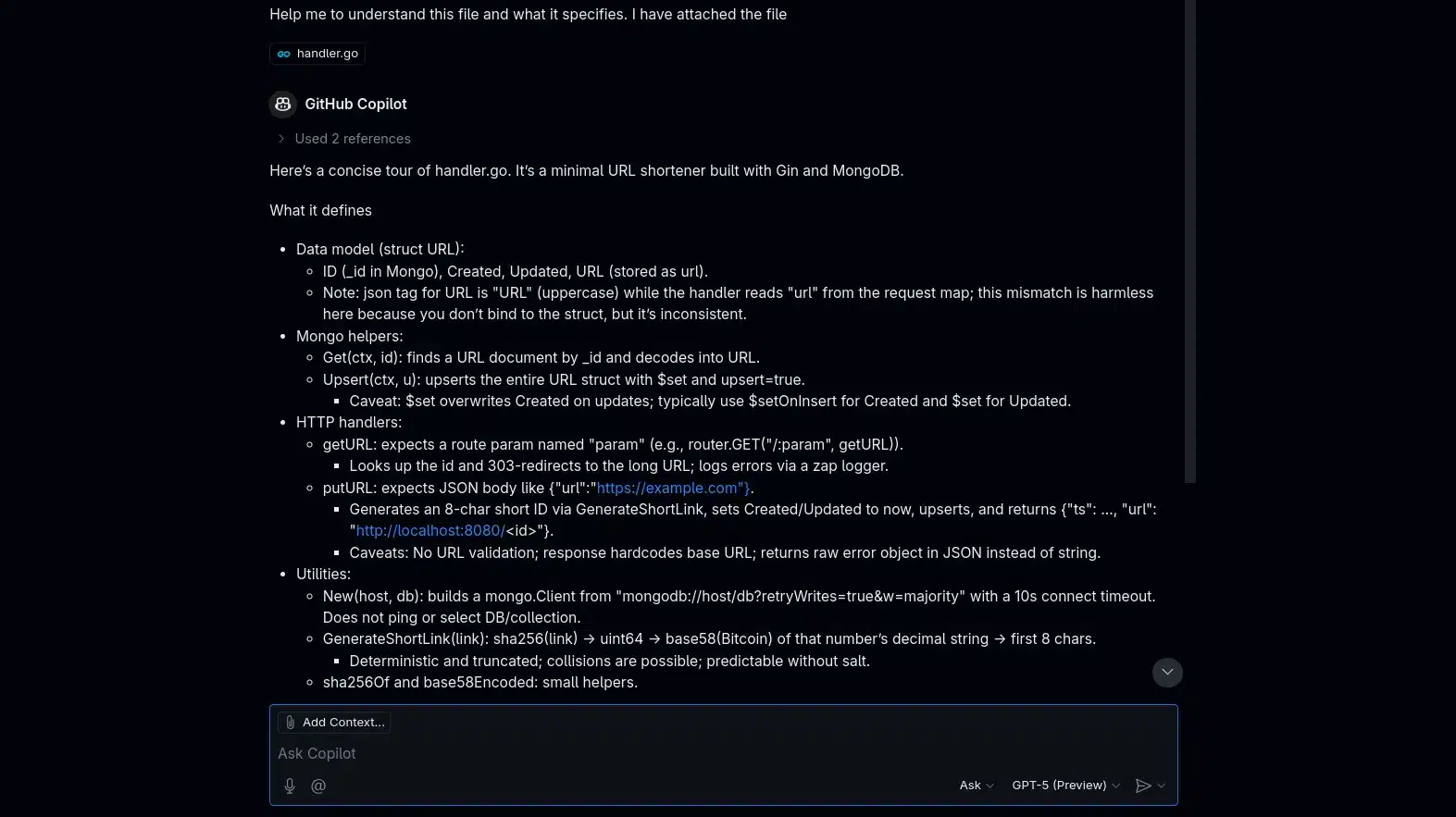 github copilot review