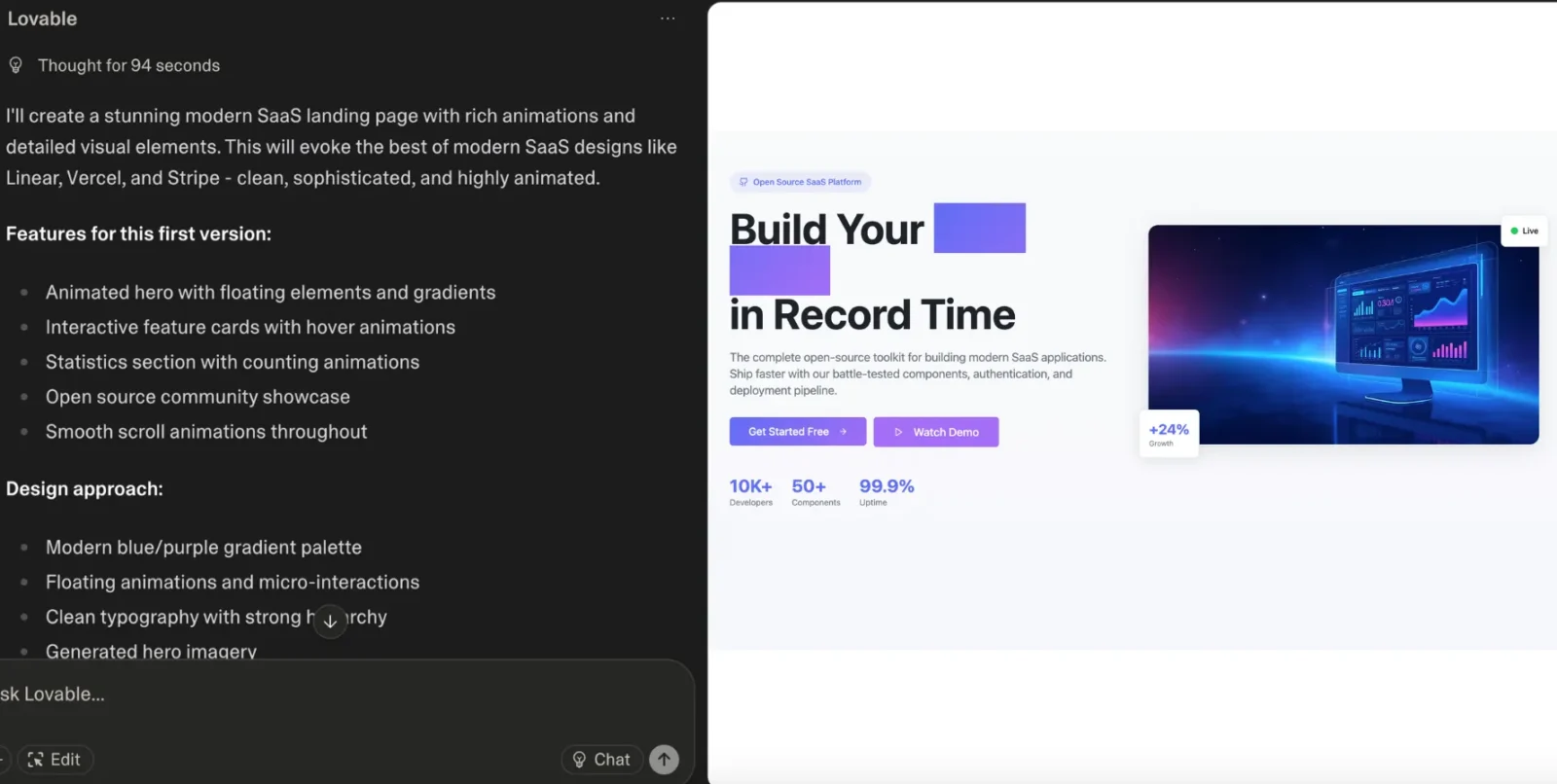 lovable ai frontend