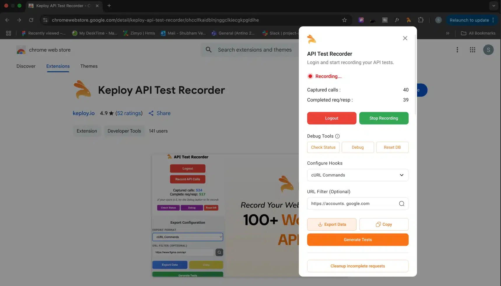 Keploy API testing Dashboard
