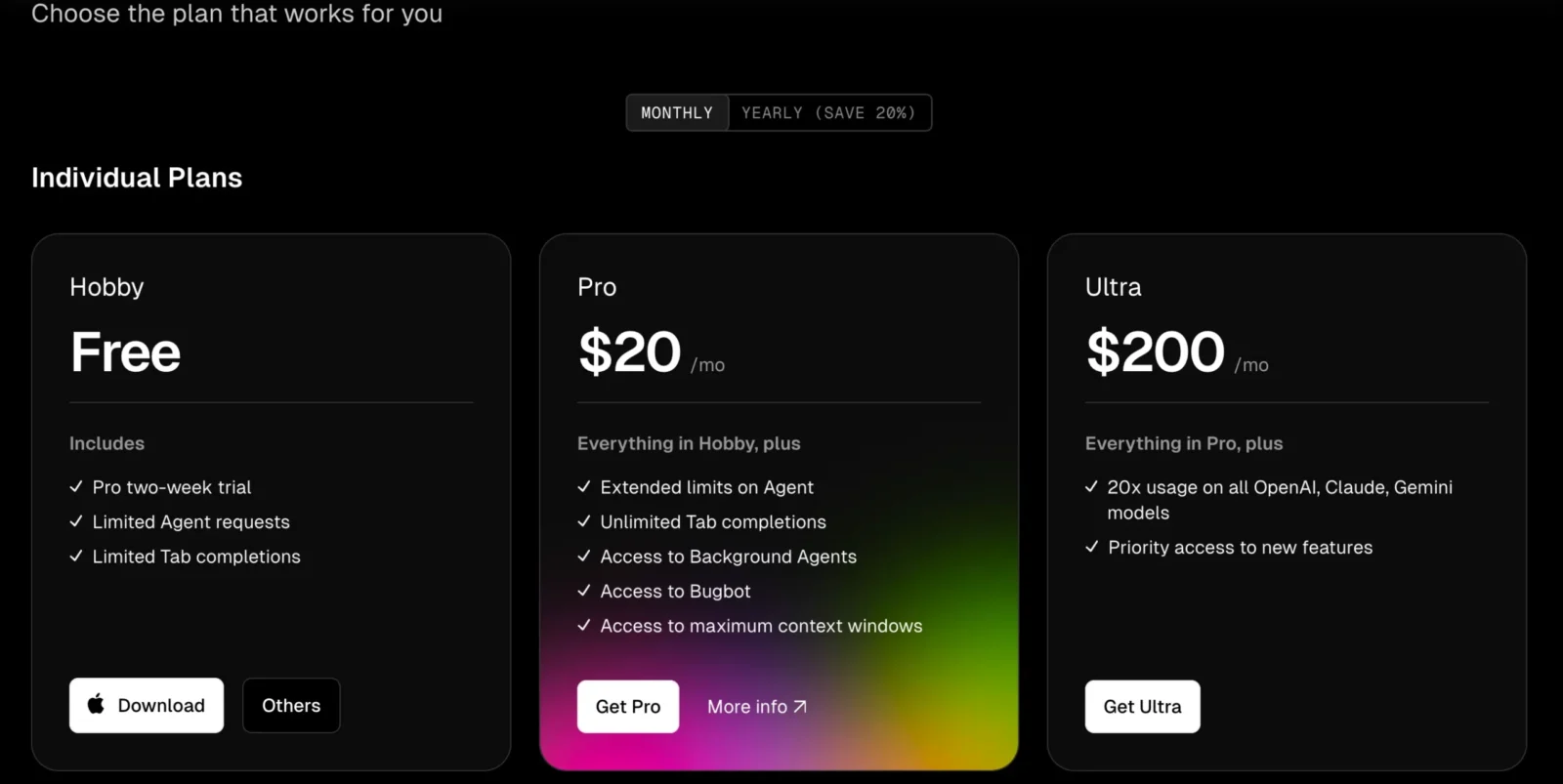 Cursor pricing