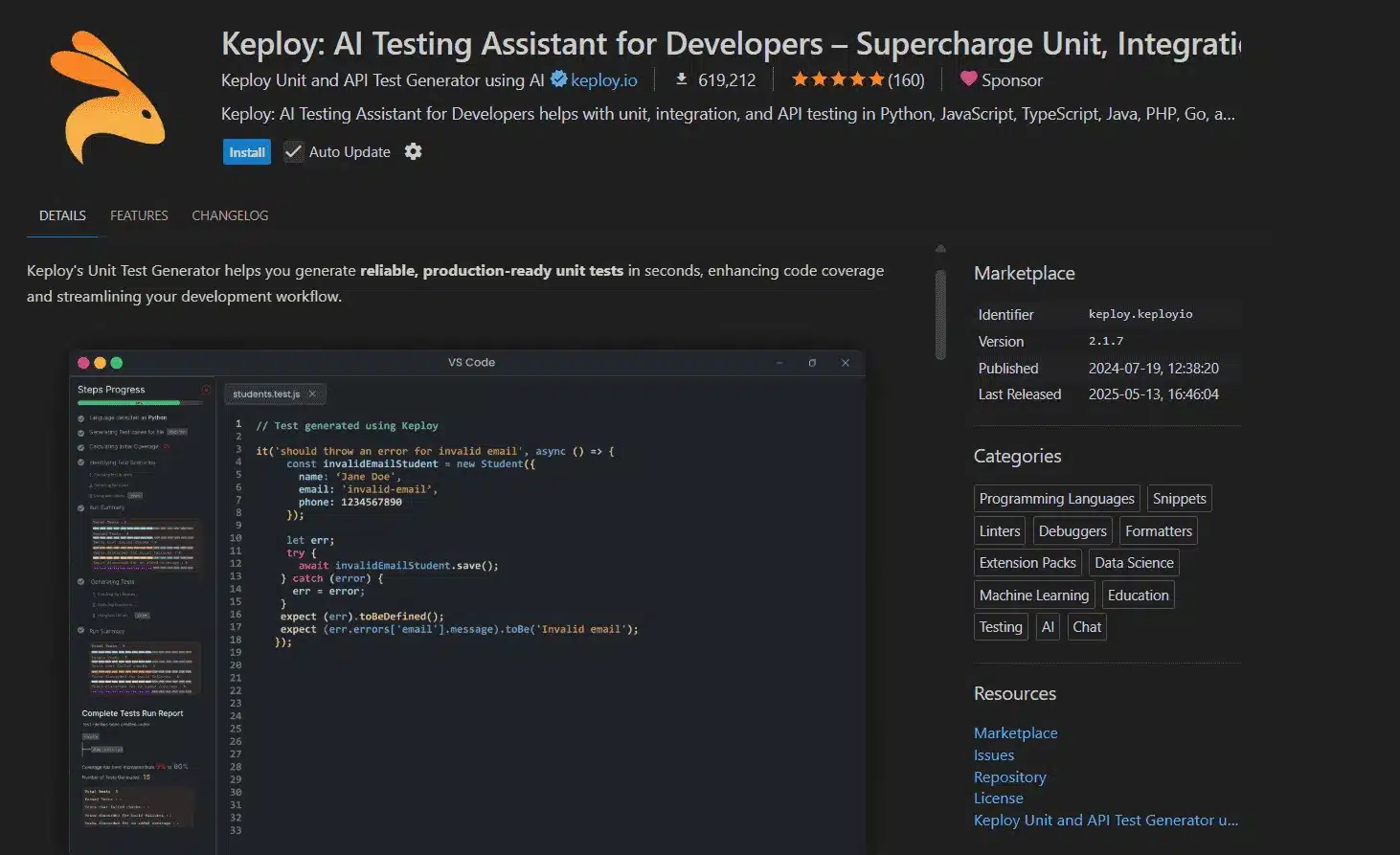 keploy vs code extension