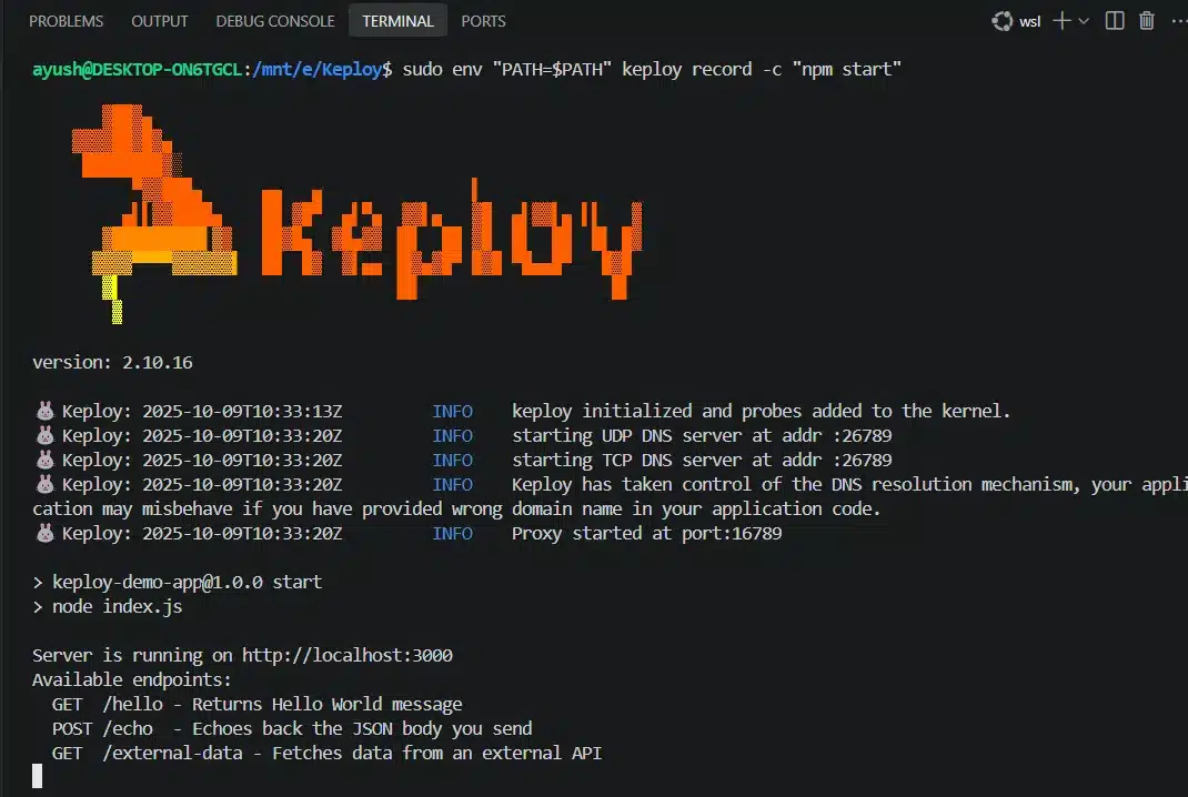 Keploy Record