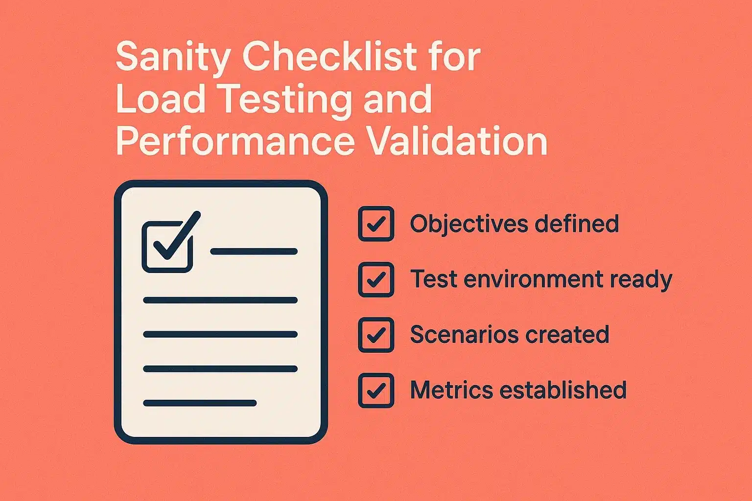 Sanity Checklist for Load Testing and Performance Validation