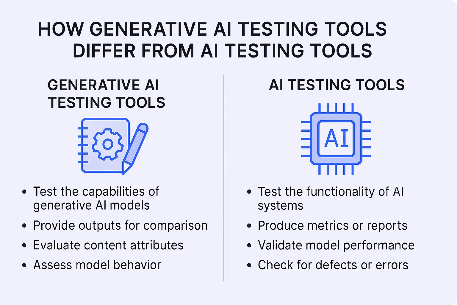 Generative AI Testing Tools Differ from AI Testing Tools