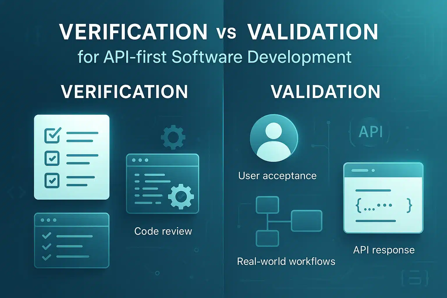 Verification vs Validation for API-first Software Development