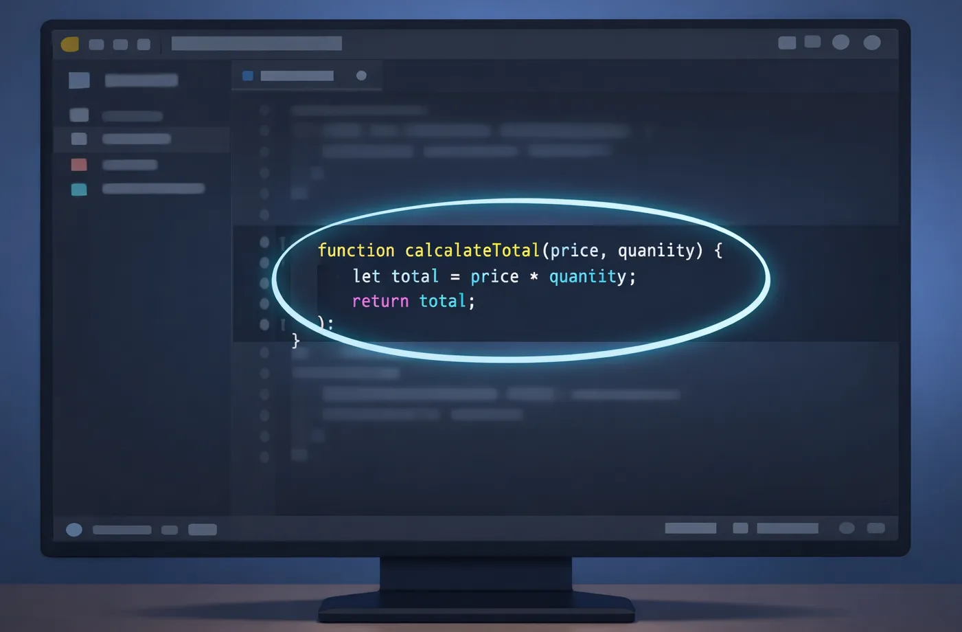 Start with the code you want to test