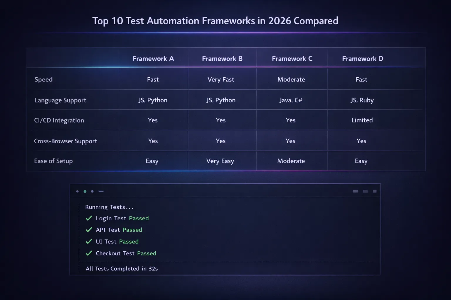 Top 10 Test Automation Frameworks in 2026 Compared