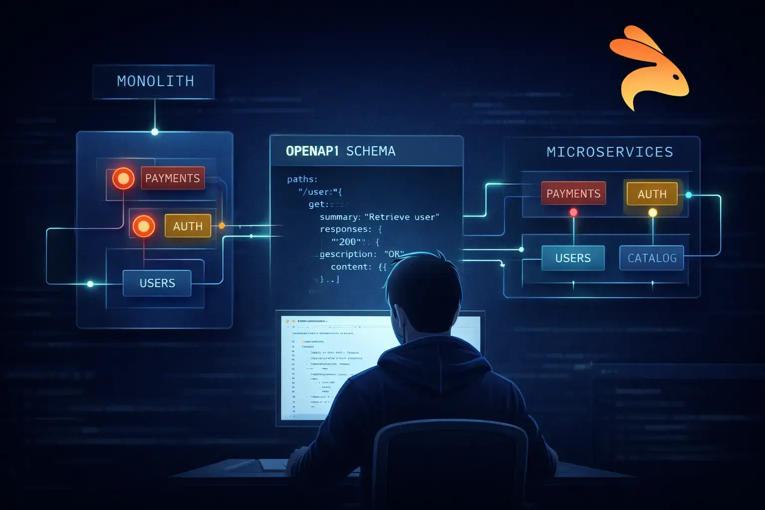 API testing dashboard showing test pass rate, coverage percentage, response time metrics, and flaky test detection