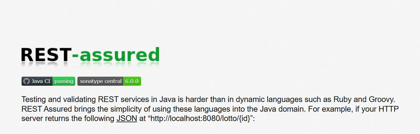 RestAssured Java library for API testing