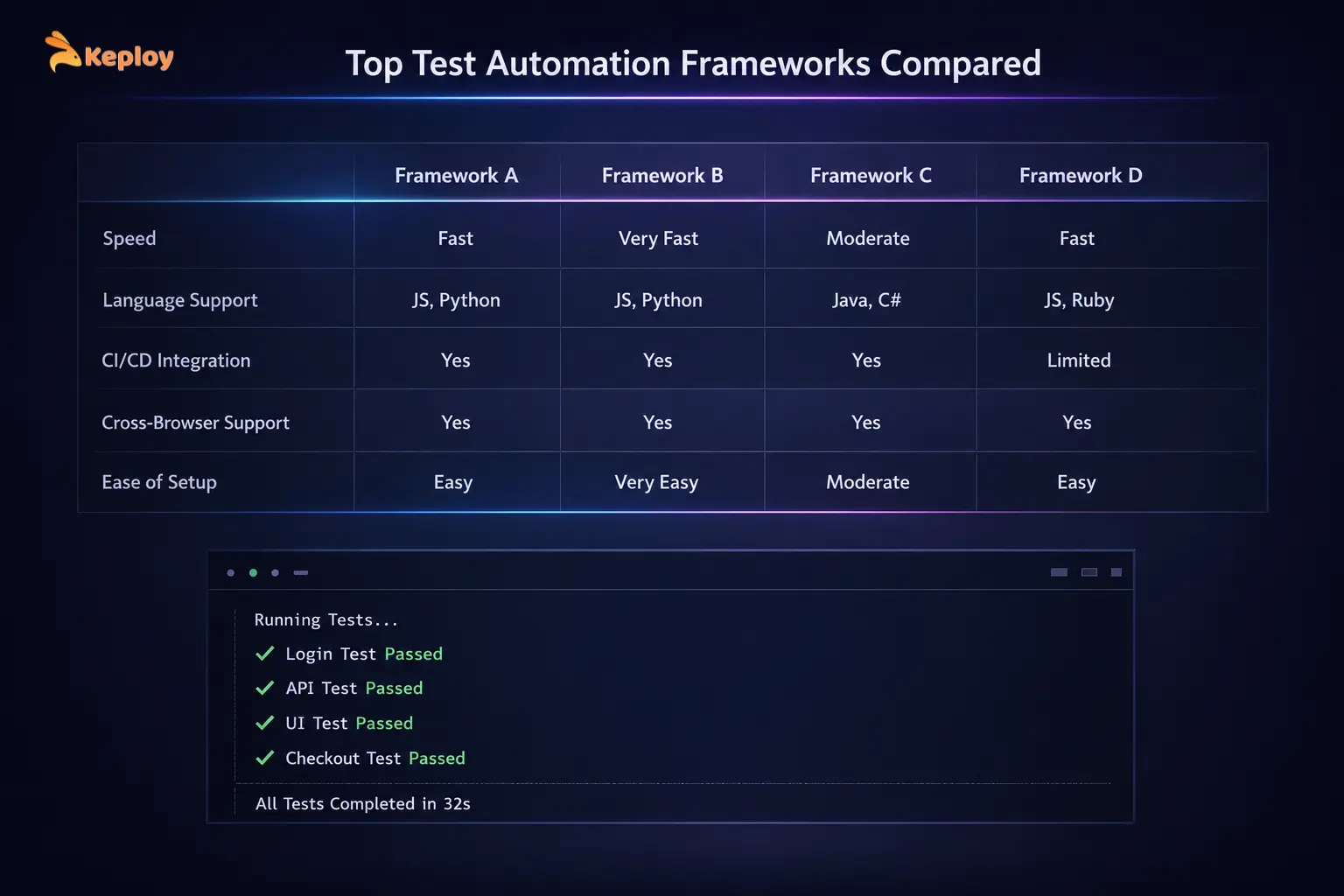 Top Test Automation Frameworks Explained and Compared