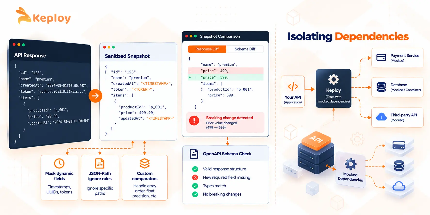 Isolating Dependencies in API Regression Testing